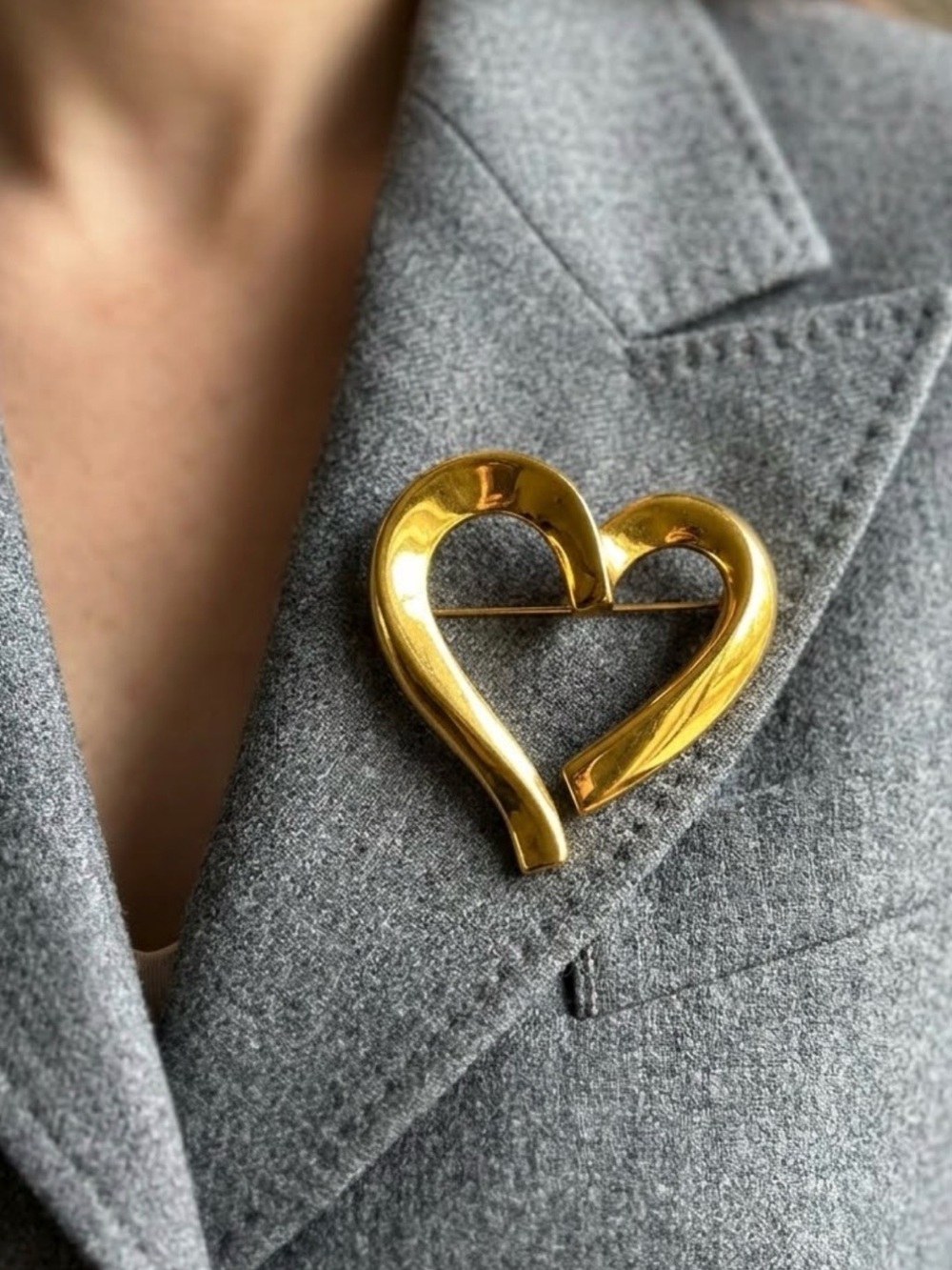 Monet Gold Heart Brooch